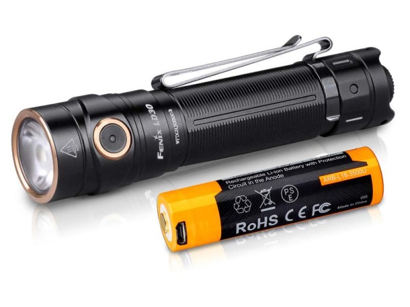 Fenix LD30 flashlight with battery